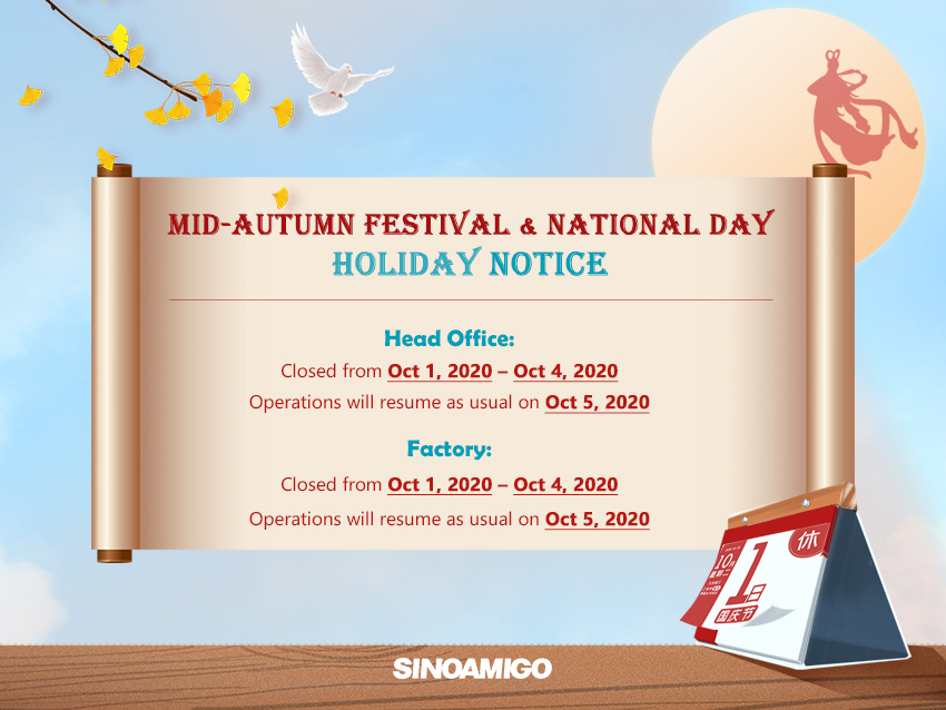 Mid-Autumn Festival and National Day Holiday Notice