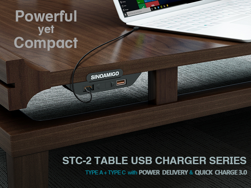 Powerful yet Compact table USB-C charger for Laptops & Tablets