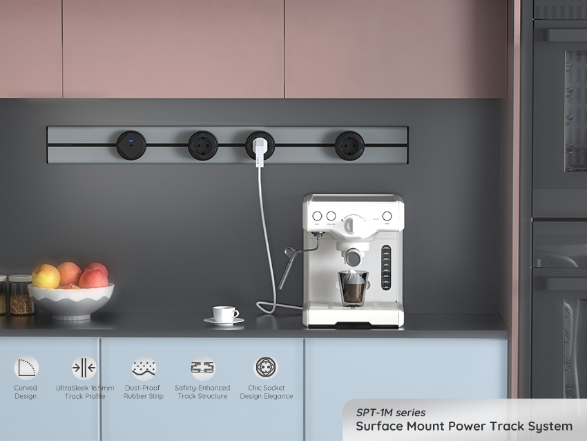 Effortless Functionality Meets Modern Aesthetics with SPT-1M Series Surface Mount Power Track System