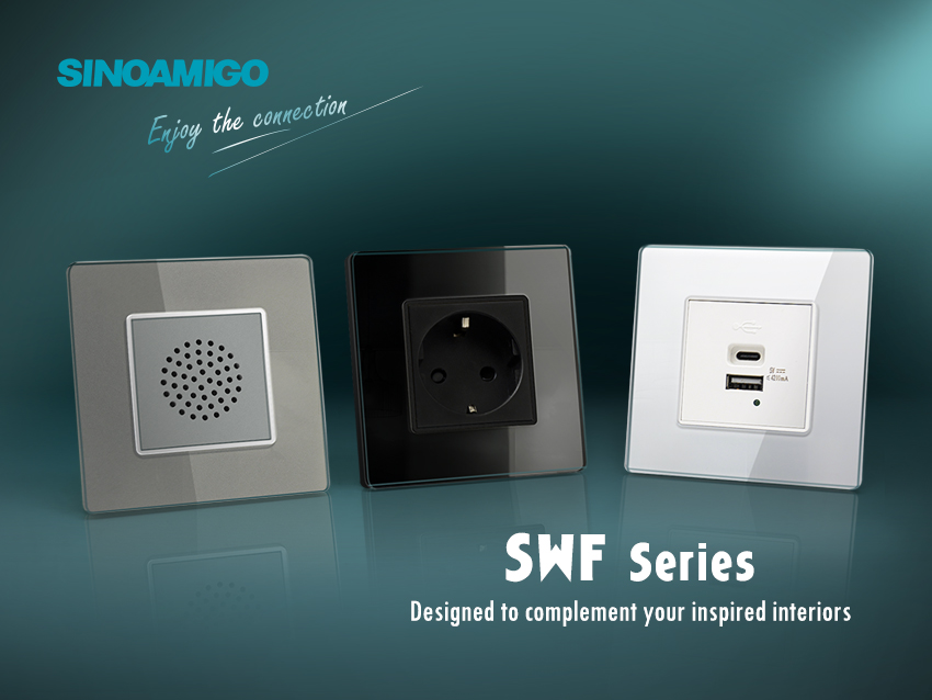 Power up your décor with our latest range of wall sockets series with tempered glass panel