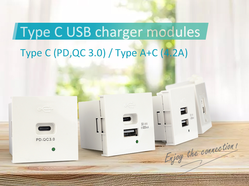 Type C USB charger modules
