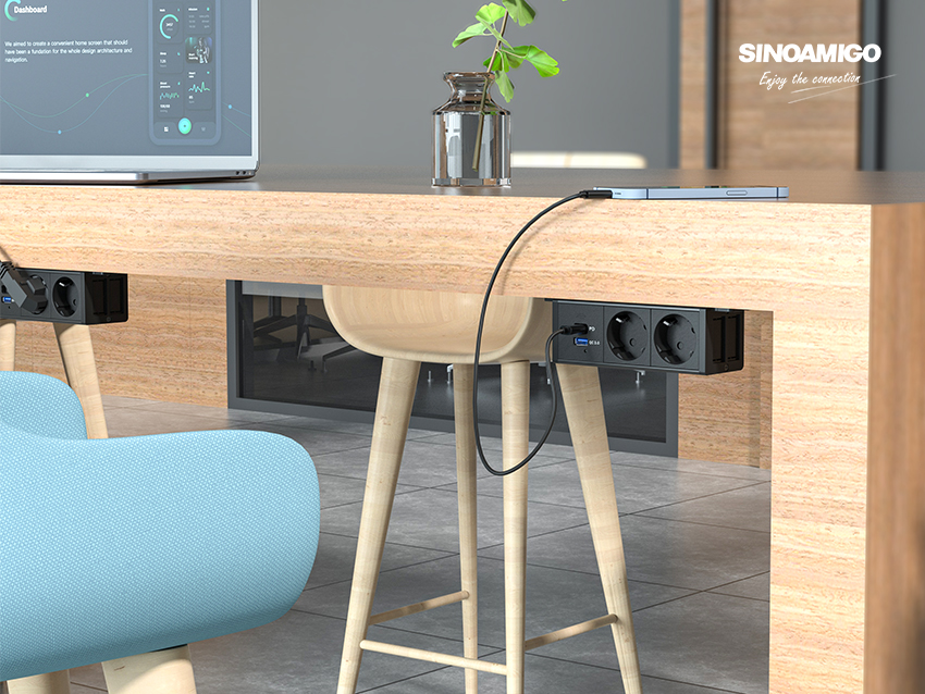 Maximize Efficiency and Organization with our STS-HG60 series Under-Desk Outlet.
