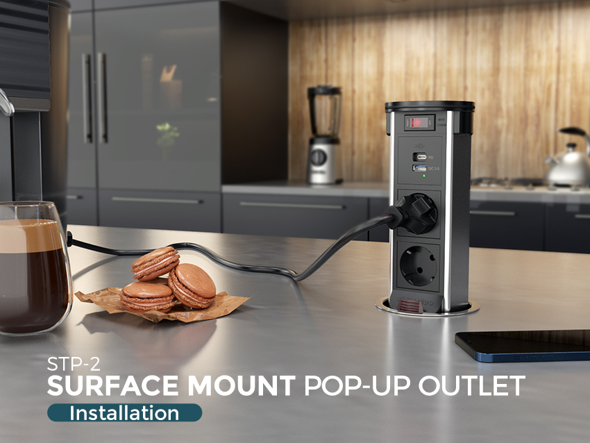 How to install Surface Mount Pop-up Outlet / STP-2 series